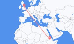 出发地 埃塞俄比亚拉利貝拉前往英格兰的诺丁汉的航班