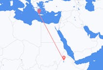 出发地 埃塞俄比亚出发地 貢德爾目的地 希腊哈尼亚的航班