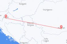 Vluchten van Zagreb, Kroatië naar Boekarest, Roemenië