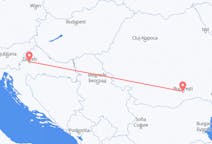 从萨格勒布飞往布加勒斯特的航班