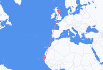 Flug frá Dakar, Senegal til Durham, Englandi