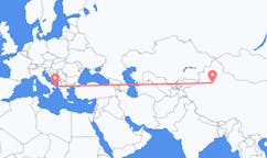 Flyreiser fra Korla, Kina til Brindisi, Italia