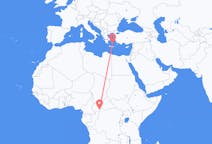 中央アフリカ共和国のから バンギ、ギリシャのへ サントリーニ島フライト