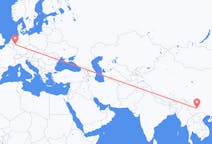 Flyrejser fra Kunming, Kina til Köln, Tyskland