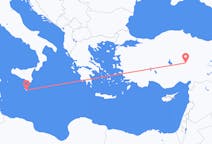 Vluchten van Malta, Malta naar Kayseri, Turkije