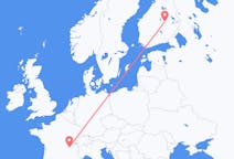 Flyg från Kuopio, Finland till Lyon, Frankrike