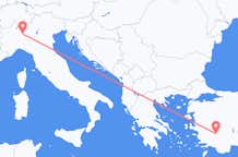 Flyreiser fra Denizli, til Milano