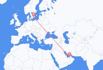 Vluchten van Abu Dhabi, Verenigde Arabische Emiraten naar Karlskrona, Zweden