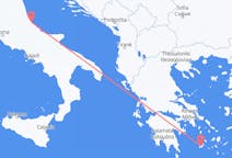 Vluchten van Plaka, Milos naar Pescara