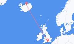 Flights from the city of Southampton, the United Kingdom to the city of Akureyri, Iceland