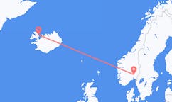 出发地 冰岛约古尔目的地 挪威奥斯陆的航班