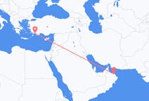 Flyg från Muscat, Oman till Dalaman, Turkiet