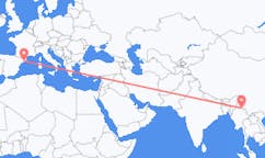 Flyg från Bhamo, Myanmar (Burma) till Barcelona, Spanien
