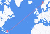 Flyrejser fra Santo Domingo, den Dominikanske Republik til Ørland, Norge