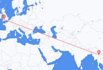 Flyg från Kengtung, Myanmar (Burma) till Cardiff, Wales