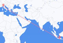 Flyg från Yogyakarta, Indonesien till Pisa, Italien