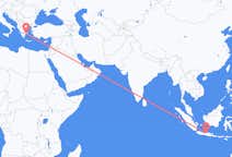 Vluchten van Semarang, Indonesië naar Athene, Griekenland