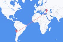 Flyreiser fra La Serena, Chile til Kayseri, Tyrkia