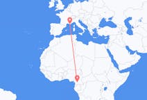 Flyreiser fra Yaoundé, Kamerun til Toulon, Frankrike