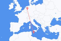Vluchten van Lampedusa, Italië naar Düsseldorf, Duitsland