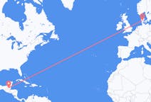 Flights from Flores, Guatemala to Billund, Denmark