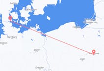 Flyreiser fra Sønderborg, Danmark til Warszawa, Polen