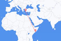 出发地 索马里出发地 摩加迪休目的地 土耳其哈利卡那索斯的航班