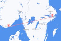 Vols de Kristiansand, Norvège pour Stockholm, Suède