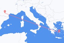 Vluchten van Toulouse, Frankrijk naar Paros, Griekenland