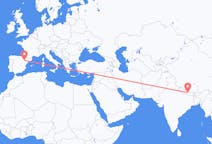 Flug frá Kathmandu, Nepal til Zaragoza, Spáni