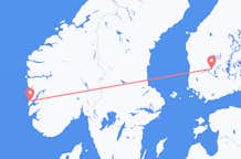 Flug frá Storð, Noregi til Tampere, Finnlandi