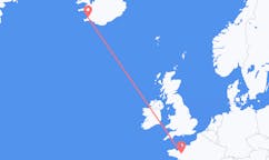 Vluchten van Rennes, Frankrijk naar Reykjavík, IJsland