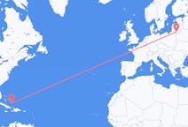 Flyg från Crooked Island, Bahamas till Kaunas, Litauen