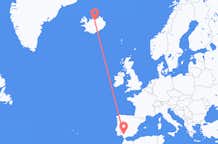 Vluchten van Sevilla, Spanje naar Akureyri, IJsland