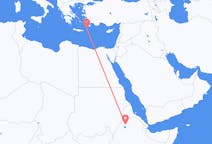 出发地 埃塞俄比亚出发地 貢德爾目的地 希腊卡尔帕索斯的航班
