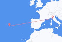 Flights from Horta, Azores, Portugal to Pisa, Italy