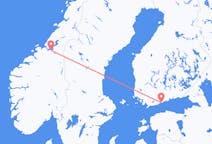 핀란드발 헬싱키, 노르웨이행 트론헤임 항공편