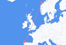 Flyg från Santiago de Compostela, Spanien till Ålesund, Norge