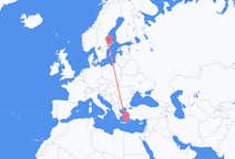 Flyreiser fra Sitia, Hellas til Stockholm, Sverige