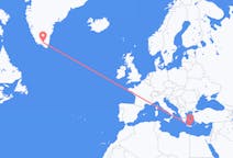 Flyreiser fra Narsarsuaq, Grønland til Iraklio, Hellas