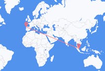 Flyg från Singapore till Santiago de Compostela