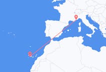 Flights from San Sebastián de La Gomera, Spain to Nice, France