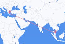 出发地 马来西亚出发地 瓜拉登嘉楼目的地 希腊Milos的航班