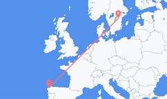 Flyrejser fra La Coruña, Spanien til Linköping, Sverige