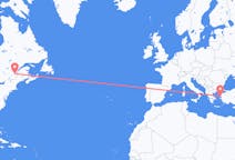 Flyreiser fra Québec, Canada til Mytilene, Hellas