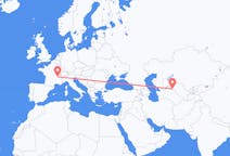Flyrejser fra Urgentj, Usbekistan til Lyon, Frankrig