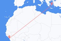 Flyreiser fra Conakry, Guinea til Mykonos, Hellas