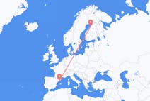 Flights from Barcelona in Spain to Oulu in Finland