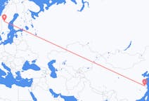 Flyrejser fra Changzhou, Kina til Östersund, Sverige