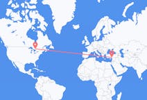 Flyreiser fra Greater Sudbury, Canada til Adana, Tyrkia